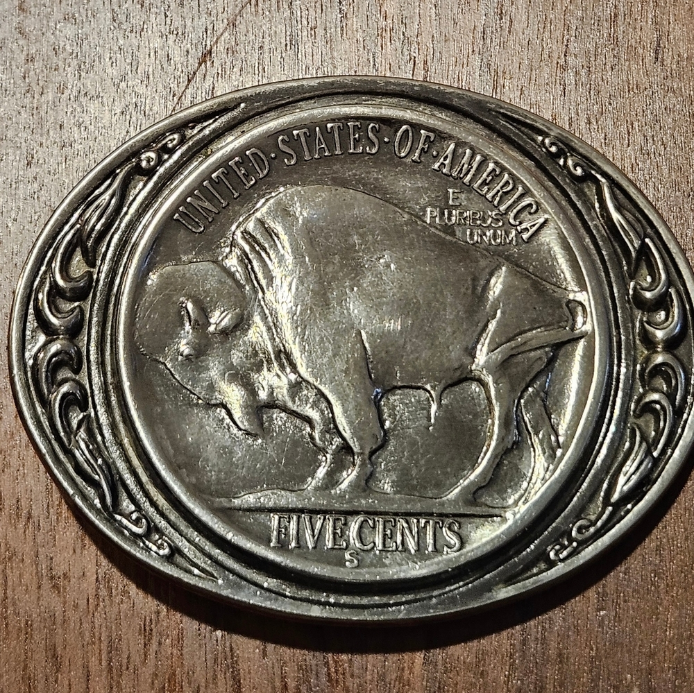 Vintage Buffalo head nickle belt buckle